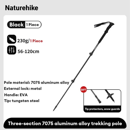 Naturehike ไม้เท้าท่องเที่ยวแบบพับได้ ทำจากอลูมิเนียมอัลลอยด์ ใช้ล็อคภายนอก สำหรับการเดินป่าและปีนเขา